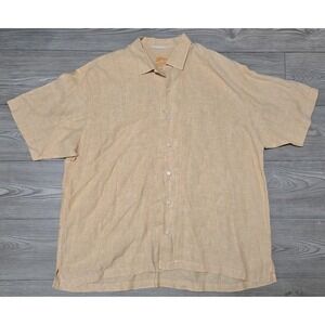 Tommy Bahama Shirt Mens XXL 2XL Orange Button Down Short Sleeve